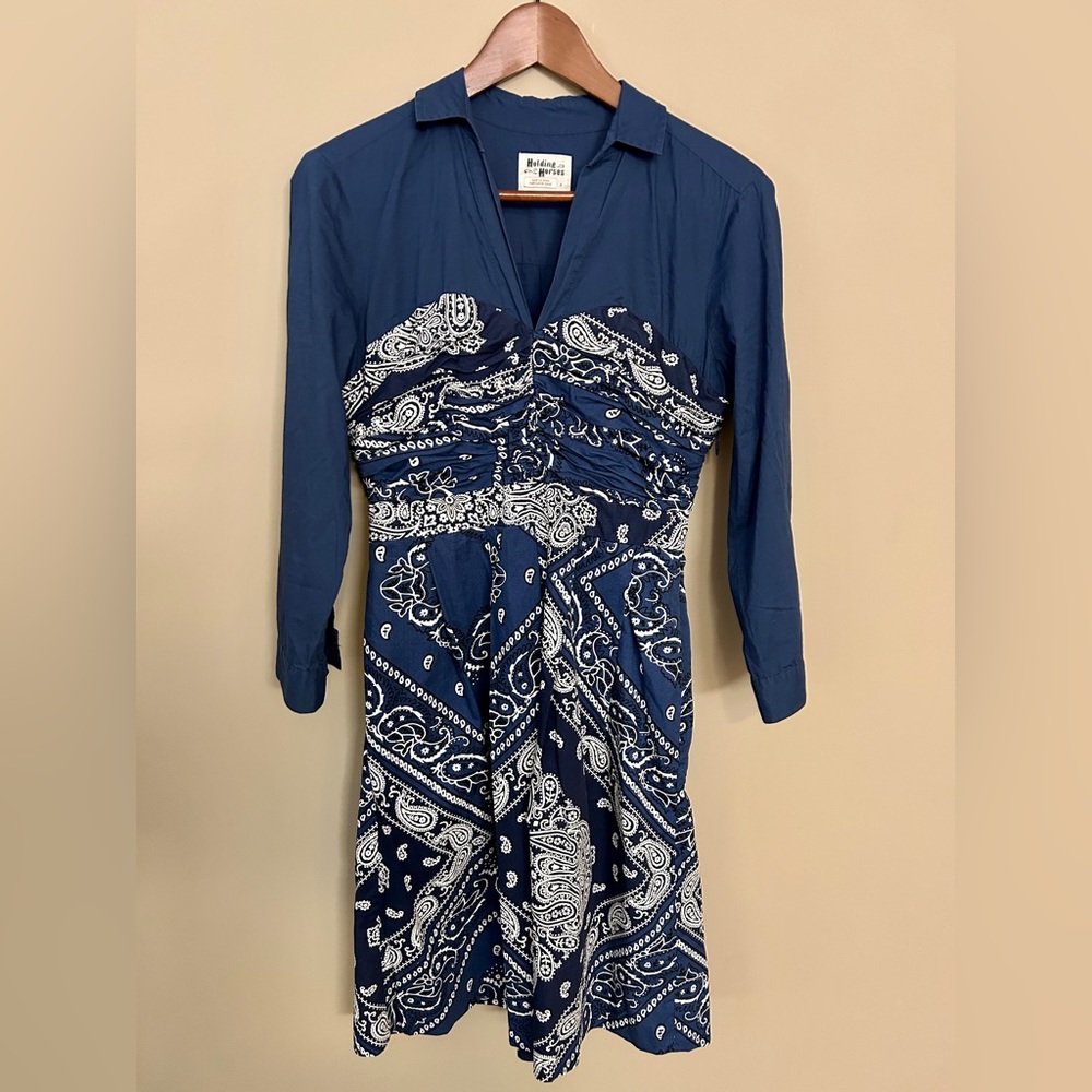 Holding Horses Blue Dress (Size 4)